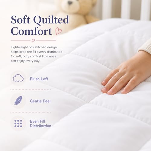 Image of Continental Bedding Toddler Comforter, Down Alternative Duvet Insert, 100% Cotton Shell, Lightweight Breathable Blanket for Crib and Toddler Bed, 33x42
