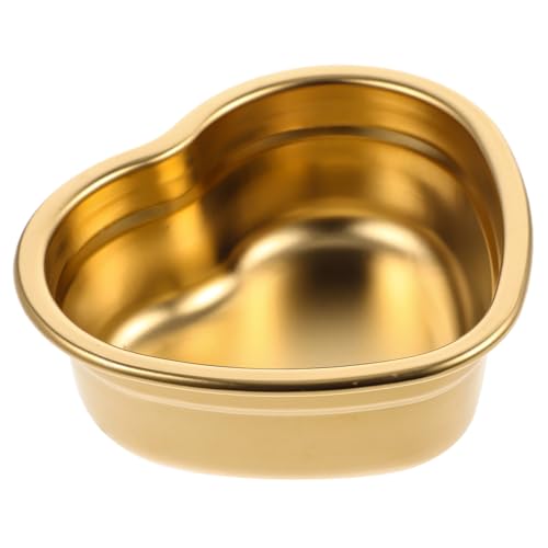 FONDOTIN ステンレス製ハート型デザートボウル サービングプレート 軽量耐久スナックディッシュ 家用レストラン向け収納簡単 再利用可能