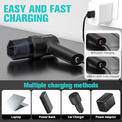 WOKEGI Cordless Mini Car Vacuum (10,000 PA, USB-C, 2000 mAh) — view 5