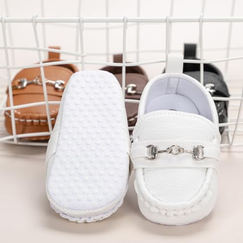 Image of Neska Moda 6 to 12 Months Baby Boys & Girls Synthetic Leather Loafer Shoes,Infant Non Slip Booties-BT4585