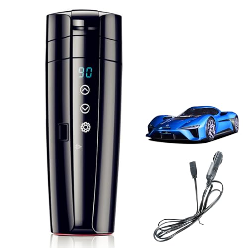 Hervidor Eléctrico para Coche, Euakee 12V Hervidores Portátiles de Viaje con 20-95 ℃ Configuración de Temperatura, 350 ml Taza de Camión de té y Café con Acero Inoxidable 304 para Padre
