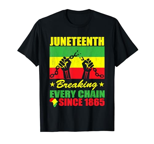 Juneteenth Breaking Every Chain Since 1866 Lustiges T-Shirt T-Shirt