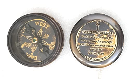 Brújula Religiosa Grabada con Cruz y Cita Bíblica miniatura 5