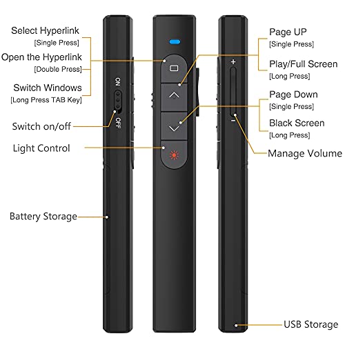 Presentation Clicker Wireless Presenter Remote For Powerpoint Presentation, 2.4Ghz Ppt Powerpoint Clicker With Laser Pointer For Presentations, Office Presentation Clicker For Mac, Laptop,Computer. #TOP6