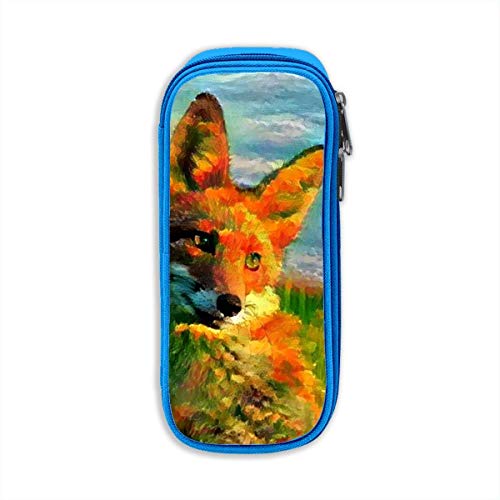 Preisvergleich Produktbild Fox Pencil Pen Case Beuteltasche Student Stationery Office Kosmetische Schminktasche Aufbewahrung Blau