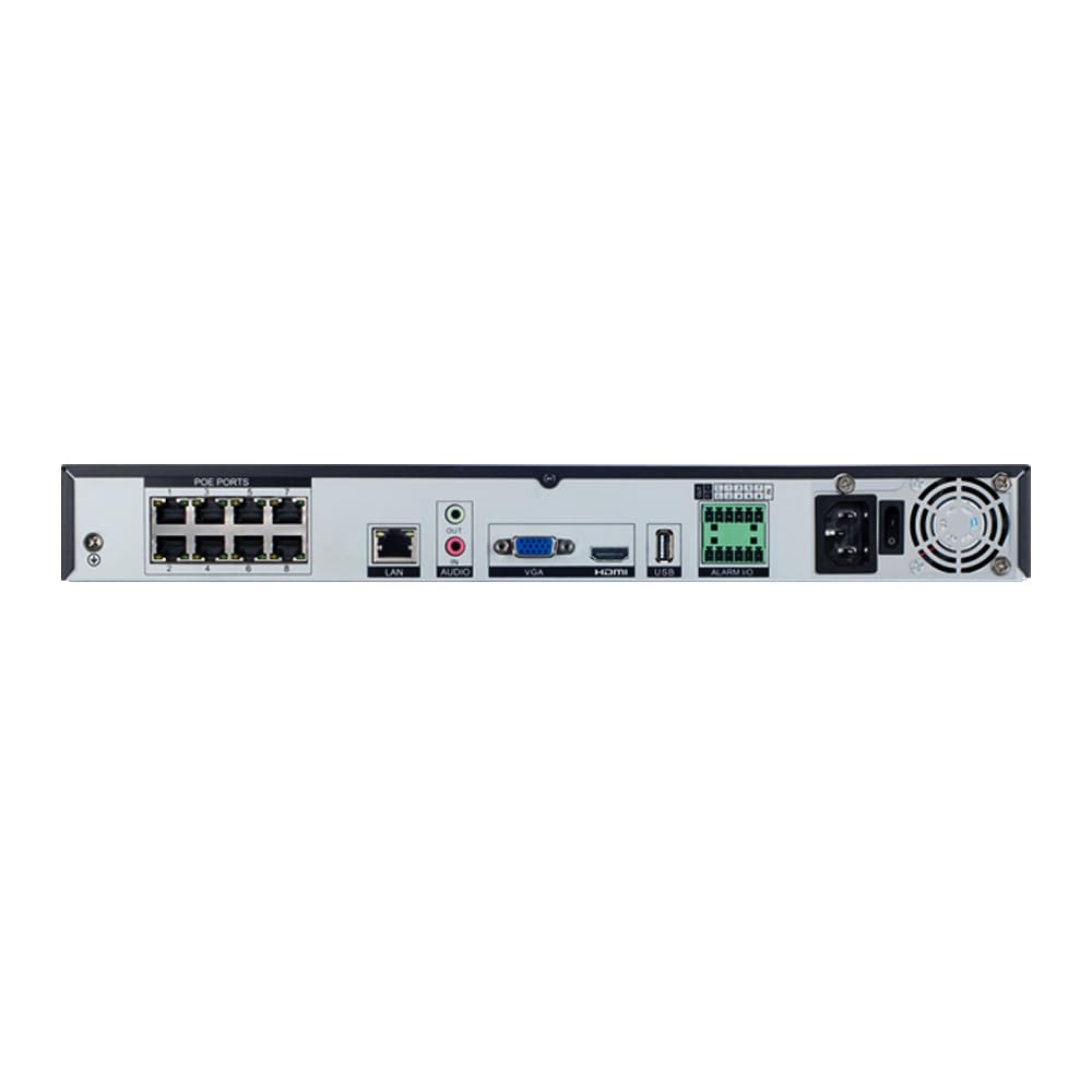 GW Security Videoregistratore di rete da 12 MP 4K a 8 canali NVR TAA e NDAA con app mobile gratuita, capacità di archiviazione 24 TB, senza costi mensili (GW6808NP HDD da 2 TB preinstallato)