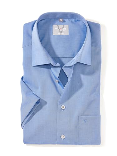 Marvelis Herren Businesshemd Kurzarm Non-Iron Comfort Fit,Chambray,New...
