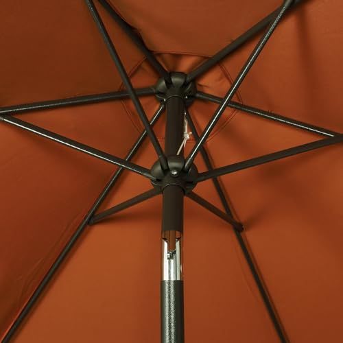 Image of Blissun 7.5 ft Patio Umbrella, Yard Umbrella, Outdoor Market Umbrella with Push Button Tilt Crank, Rust