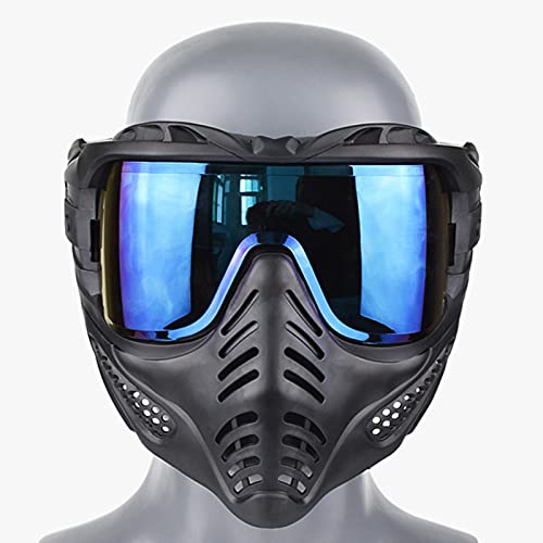 YIJU Facial Ao Ar Livre CS Proteção para Os Olhos de Proteção de Gás Ajustável, Lente azul