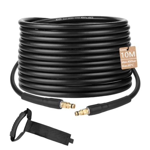 10M Hochdruckschlauch für Kärcher K2 K3 K4 K5 K6 K7, Hochdruckreiniger schlauch mit Click Quick Connect Stecksystem, Hochdruckreiniger Schlauch Zubehör, Hochdruck Verlängerung Ersatzschlauch