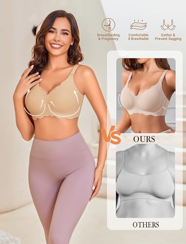 Image of Avidlove Nursing Bras for Breastfeeding Seamless Maternity Bra Wireless Pregnancy Bras Comfort Sleep Bralette with Support