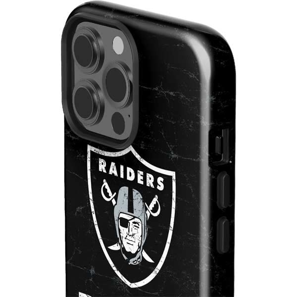 Skinit Impact Phone Case Compatible with iPhone 13 Pro Max - Officially Licensed NFL Las Vegas Raiders Distressed Design