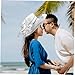 HAKIDZEL Fashionable Wide Brim Organza Hat for Women Adjustable White Sunshade Cap Lightweight Breathable Summer Hat for Beach Travel Outdoor Adventures