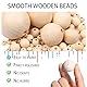 120 Stück Holzperlen Holzkugeln mit Loch 3 Größen (20mm,15mm,10mm) Runde Holzperlen Natur Unbehandelte Perlen Holz Holzkugel zum Basteln für DIY Schmuck Armband Bemalte Dekoration