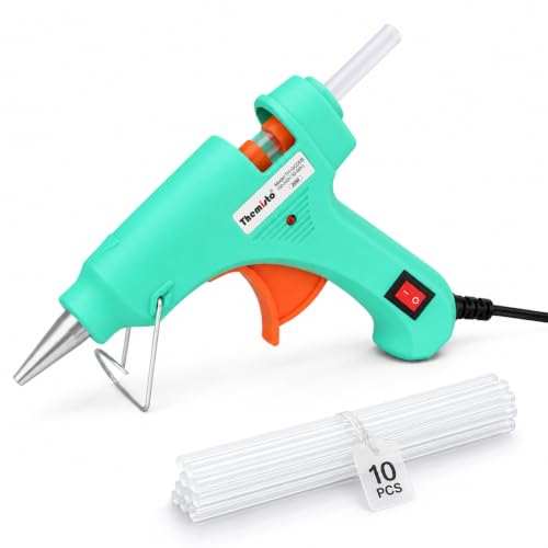THEMISTO 20 Watt Mini Hot Melt Glue Gun with 10 Glue Sticks for D...