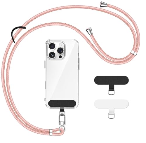 ivoler Handykette Verstellbar Handyband Universal, mit 2 Stück Patch und Robuste Haken mit alle Smartphones zum Aufhängen von kabellosen Kopfhörern, Schlüsseln, Sonnenbrillen usw