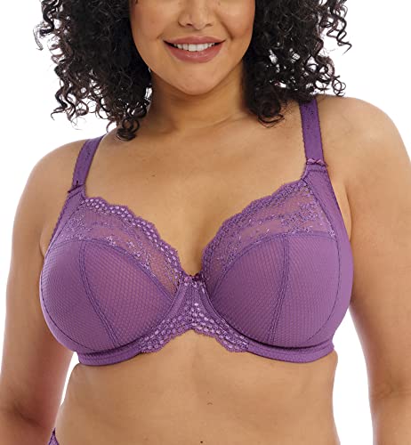 Image of Elomi Women's Charley Stretch Plunge Bra: Stretch Lace & Mesh, Racerback Option. Low Plunge UK Sizes D-JJ, US Sizes D-N
