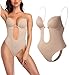 Zemolo Frauen Tiefer V-Ausschnitt Trägerlos Rückenfrei Bodysuit für Hochzeit Body Shaper BH Shapewear U Plunge, Rückenausschnitt Formwäsche Formender Body mit BH