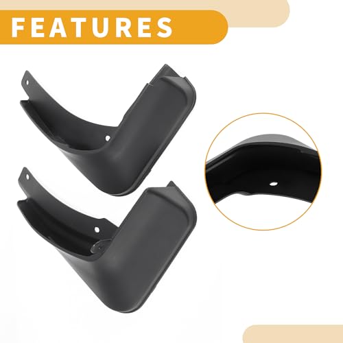 Image of Mud Flap Splash Guard - Car Front & Rear Side Mud Guards - for Skoda Super B 2016-2021 Plastic Black with Mount Accessories - 1 Set, 29x24x12.5cm