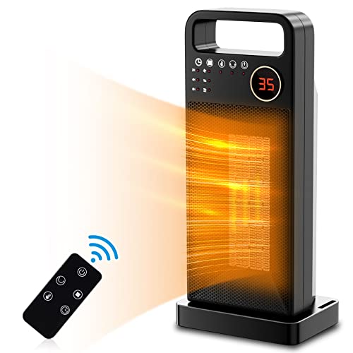 Dametay Heizlüfter Keramik Elektroheizung mit Fernbedienung 1500W Tragbare Heizlüfter Energiesparend mit 3 Heizstufen | Energiesparend | Überhitzungs- und Kippschutz Cover