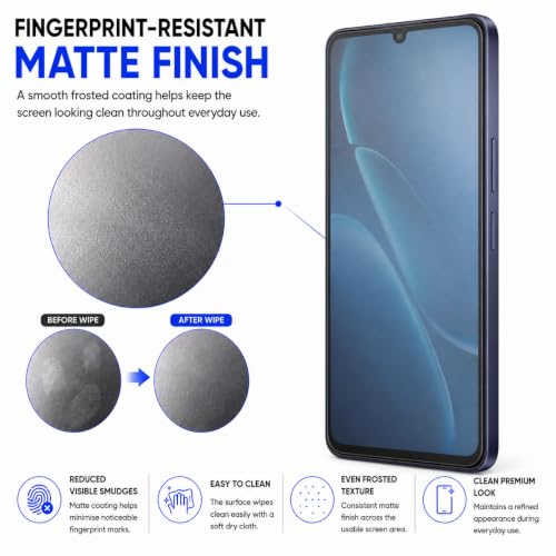 Image of FIRST MART Military-Grade Matte Tempered Glass for iQOO Z11 Lite - 9H Screen Protector, Anti-Glare Protection, Scratch-Resistant, Bubble-Free (1 Pack)
