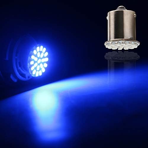 Qasim 10x 24V 1156 BA15S LED P21/5W Bulb Car Universal Bulbs for Vehicles Turn Signal Parking Indicator Light 2406 22SMD 176LM Blue