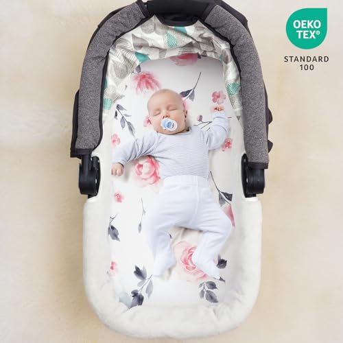 Image of david's kids 3 Pack Bassinet Sheets, Ultra Soft Breathable Comfortable Baby Sheet Set for Boys Girls Neutral, Univeral Fit for Most Cradle and Bassinet Mattress, Floral Flowers