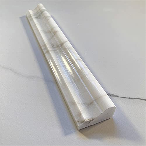 Stone Center Online Calacatta Gold Marble 2X12 Chair Rail Trim Molding Polished Kitchen Bath Wall Floor Backsplash Shower (1 Piece) #TOP6