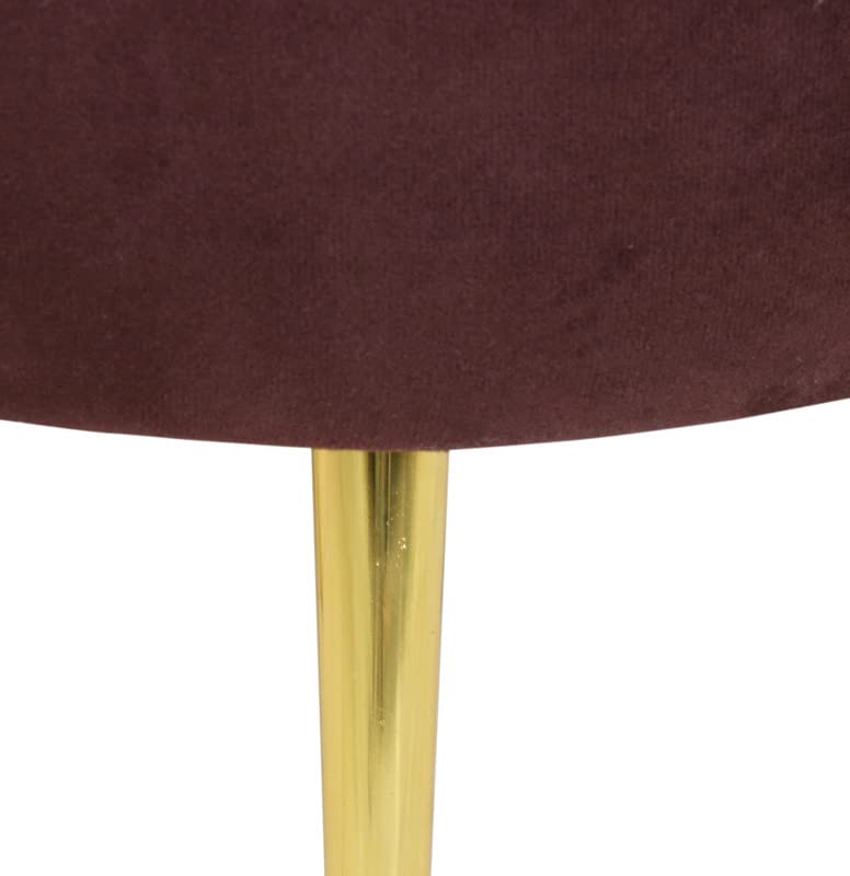 Image of Ottoman Stool for Living Room, Velvet Foot Rest Puffy for Sofa, Foot Stool for Sitting, Modern Puffy Chair for Bedroom, Metal Legs Ottoman for Home Decor, 32 inch Height (Chair-Coffee)