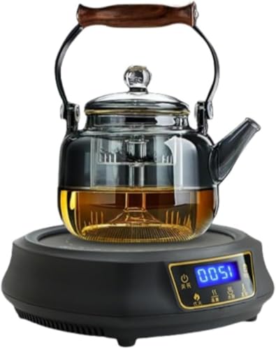 【Wixero】小型電磁調理器 電気セラミック調理器 電気ストーブ クッキングヒーター テーブルヒーター 小型加熱器 ミニストーブ 110V 800W ケトル ポット付き 火力調節可能 過熱保護 自動電源オフ 軽量 静音 茶器 ラーメン ティーポット 対空