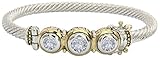 John Medeiros Beautiful Beijos Collection Handcrafted Three Stone Clear Cubic Zirconia Cuff Bracelet...