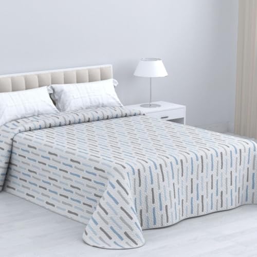 HM'S HOME'SECRET Colcha Bouti Estampada de 100% Microfibra Suave - Variedad de Diseños y Tamaños (Calisto Gris, Cama 90cm)