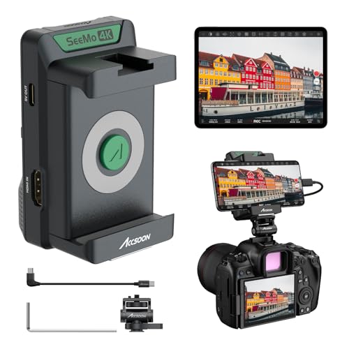 【Accsoon公式ストア】SeeMo 4Kカメラからスマートフォンへの映像伝送システム、Android8.0 以上スマホ タブレットとの互換性あり、ミニビデオ送信機 4K 30FPS/1080p 60FPS HDMI モバイルライブストリーミング ライブオーディオ録音 モニター機能 RTMPストリーミングXiaomi/Galaxy/LG/タブレットその他 Android 等対応