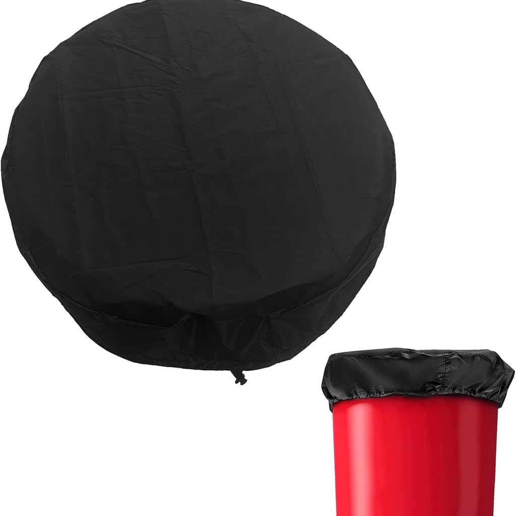 Copertura tonda, diametro 65 cm, 420D, tessuto Oxford, impermeabile, antipolvere, con coulisse regolabile, per bidoni della spazzatura da giardino, mobili da esterno