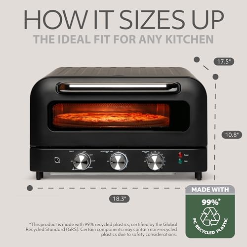 Image of WILLOW Eco Series Electric Indoor Pizza Oven - 1800W, 5 Presets, Heats up to 750F, Countertop Pizza Maker with 12 inch Ceramic Stone for Pizzeria-Style Crust, Scraper and Cutter Included Horno Para Pizza