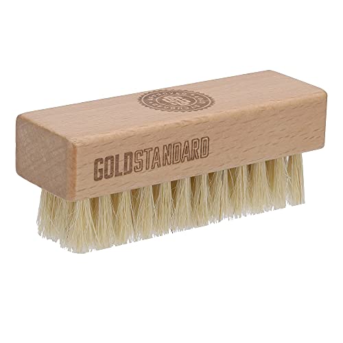 Premium Shoe Cleaning Brush - Shoe Brush With Soft Hog Hair Bristles - Works Great On Delicate Materials - Sneakerhead Supplies By Gold Standard #TOP6