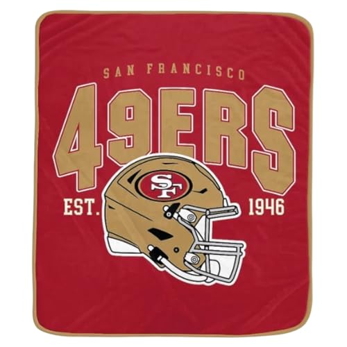 Pegasus Sports Vintage Arch Block Logo Flannel Ultra Soft Blanket (San Francisco)