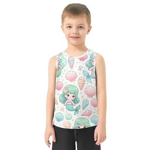 susiyo Seashells and Beautiful Girls Boys Sleeveless Tank Top Girls Athletic T Shirt2