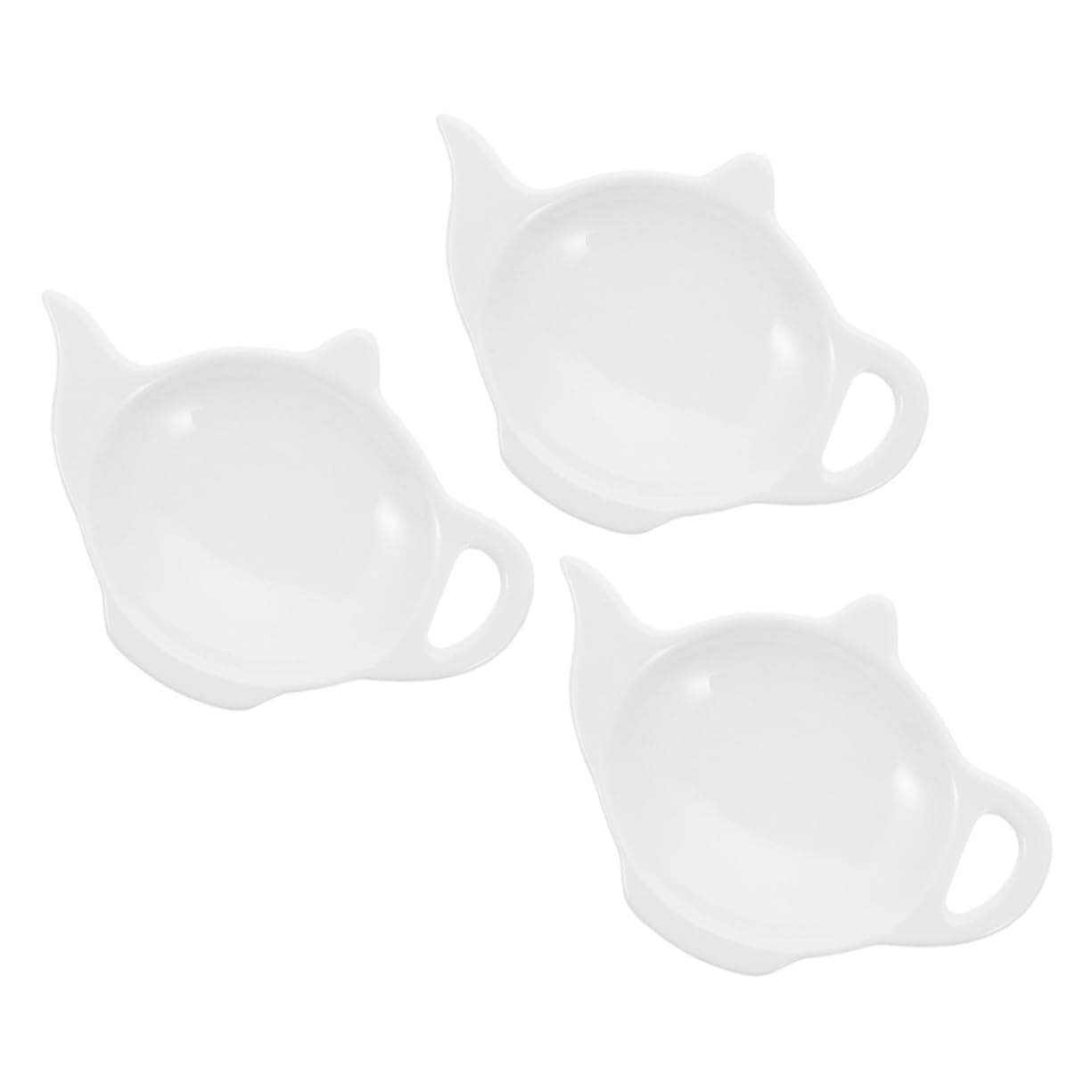Alipis 3pcs Teapot-Shaped Ceramic Tea Bag Holder Set Cute and Functional Dish for Afternoon Tea Versatile Tray for Condiments and Items Elegant Design for Various Occasions