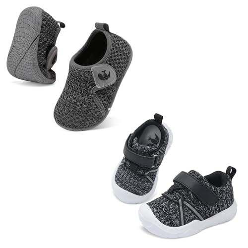 FEETCITY Toddler Walking Shoes Boys Girls Slip On Shoes Toddler Sneakers Kids School Shoes Athletic Running Shoes Toddler Barefoot Shhoes