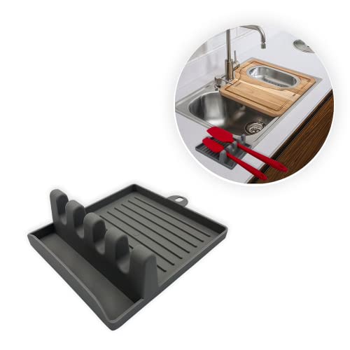 Apoio Descanso Para Colher Talheres Utensílios Tampa Rosa