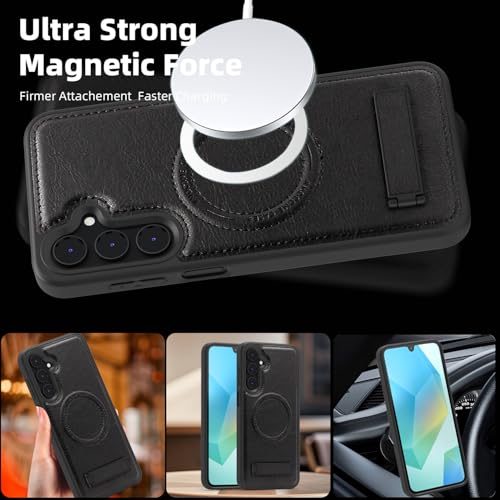 Image of Lunivop for Samsung Galaxy A16 5g Phone Case 6.7 inch PU Leather Black
