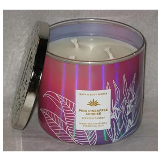 Bath & Body Works, White Barn 3-Wick Candle w/Essential Oils - 14.5 oz - 2022 Spring Scents! (Pink Pineapple Sunrise)