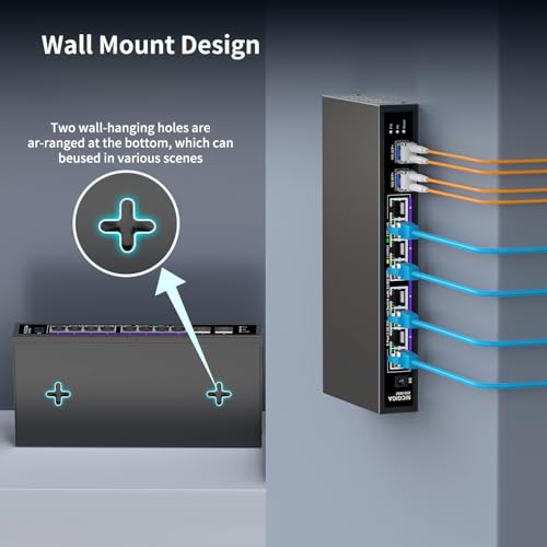 Image of 10 Port 2.5Gb Unmanaged Ethernet Switch with 8* 2.5G Base-T Ports + 2* 10G SFP+ Ports. NICGIGA 8 Port 2.5Gbps Network Switch for 2.5Gbps NAS /PC, WiFi6 Router, Wireless AP. Fanless Design.