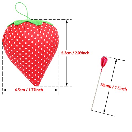 Tupalizy 1Pcs Strawberry Pin Cushion Needle Holder With 40Pcs Pearlized Head Straight Sewing Pins For Fabric Quilting Sewing Diy Crafts Projects Dressmaker Jewelry Wedding Christmas Decor (Multicolor) #TOP4