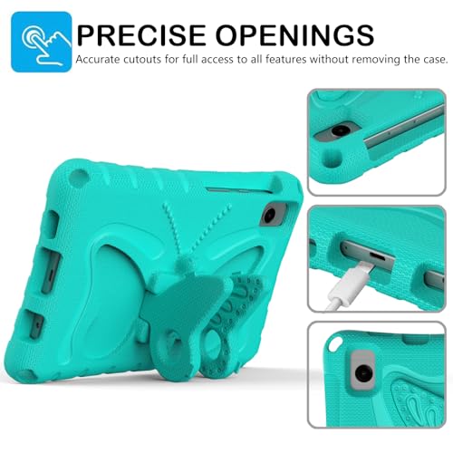 Coque antichoc Samsung Tab A9 pour enfant avec support papillon mignon