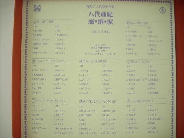 Amazon.co.jp: □8枚組LPボックス 八代亜紀/恋 酒 涙 絶唱! 八代亜紀 