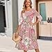 Women's Dress Fashion Printed Casual Loose Dresses with Pockets Crewneck 3/4 Sleeve Sundress A-Line Comfy Flowy Dress