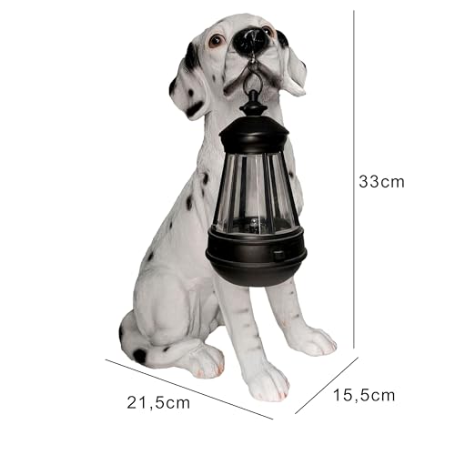 LED Solarlampe Dalmatiner 32,5x22cm inkl. Akku Gartenlampe Hund Laterne Solar Lampe Solarlaterne