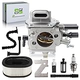 partszen 1122 120 0621 Carburetor for Stihl 064 065 066 MS640 MS650 MS660 Chainsaw Zama C3A-S31 Walbro WJ-67A WJ-67B WJ-76A Tillotson HS-320A with 0000 120 1653 Air Filter